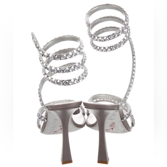 RENÉ CAOVILLA Cleo Snake Chrome Stiletto
Crystal Gladiator Sandals Size: 41 - Picture 4 of 7